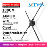 Load image into Gallery viewer, Real time HDMI hologram fan and for 4 size available 65cm/100cm/150cm/180cm