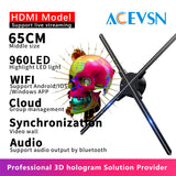 Load image into Gallery viewer, Real time HDMI hologram fan and for 4 size available 65cm/100cm/150cm/180cm